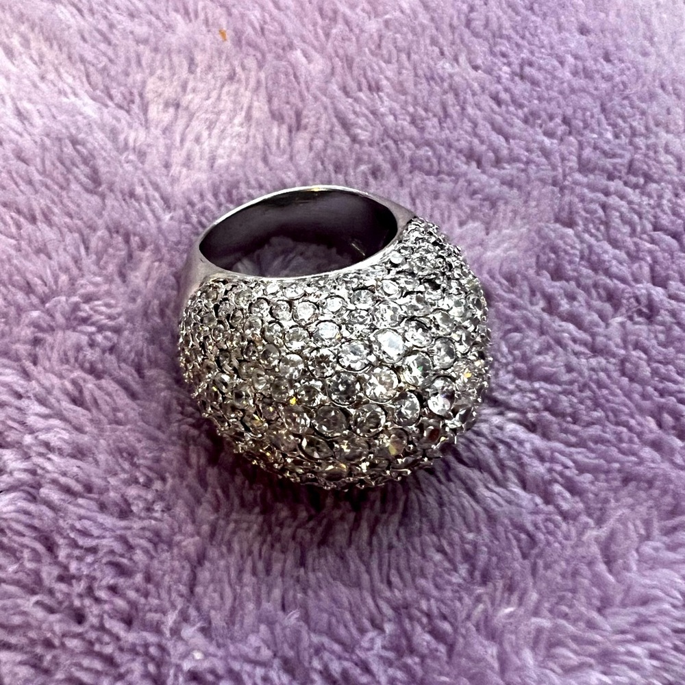 Sterling Silver Crystal Cocktail Ring